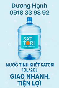 Nước Tinh Khiết Satori 19L/20L - Giao Nhanh, Tiện Lợi