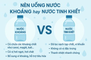 So sánh Nước khoáng và Nước tinh khiết
