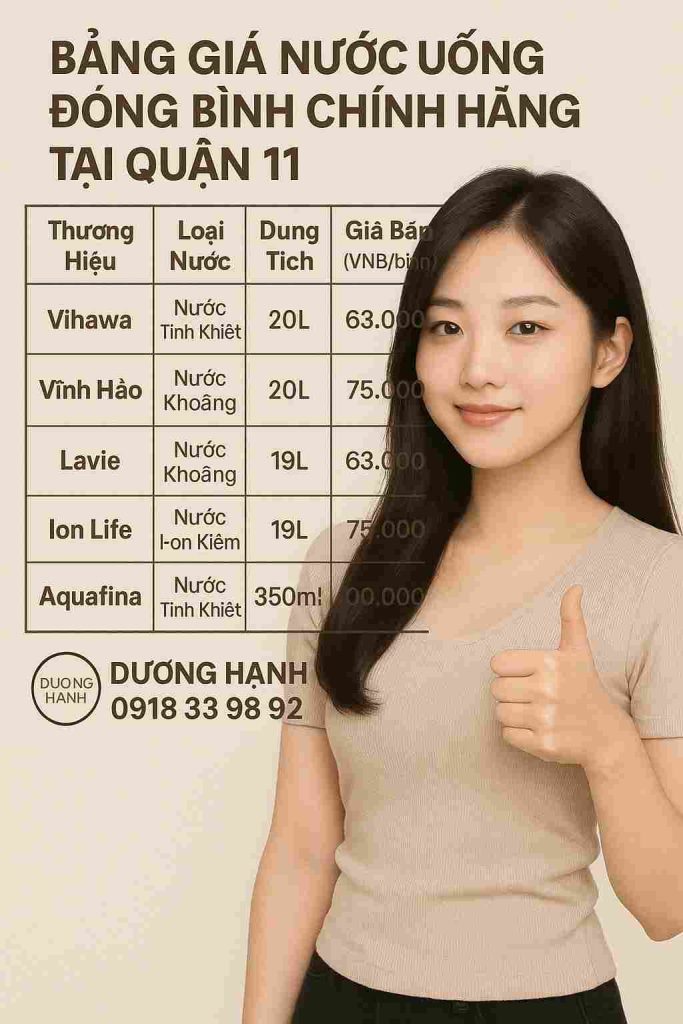 Giao nước uống quận 11 - miễn phí vận chuyển 